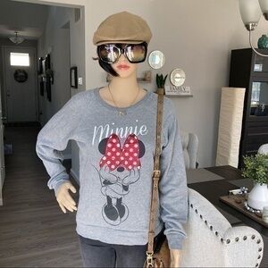 💋 Disney Minnie Mouse grey sweatshirt M